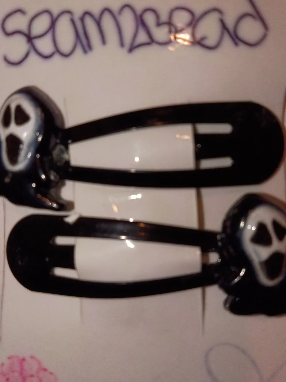 Black and White Skull Hair Clip -